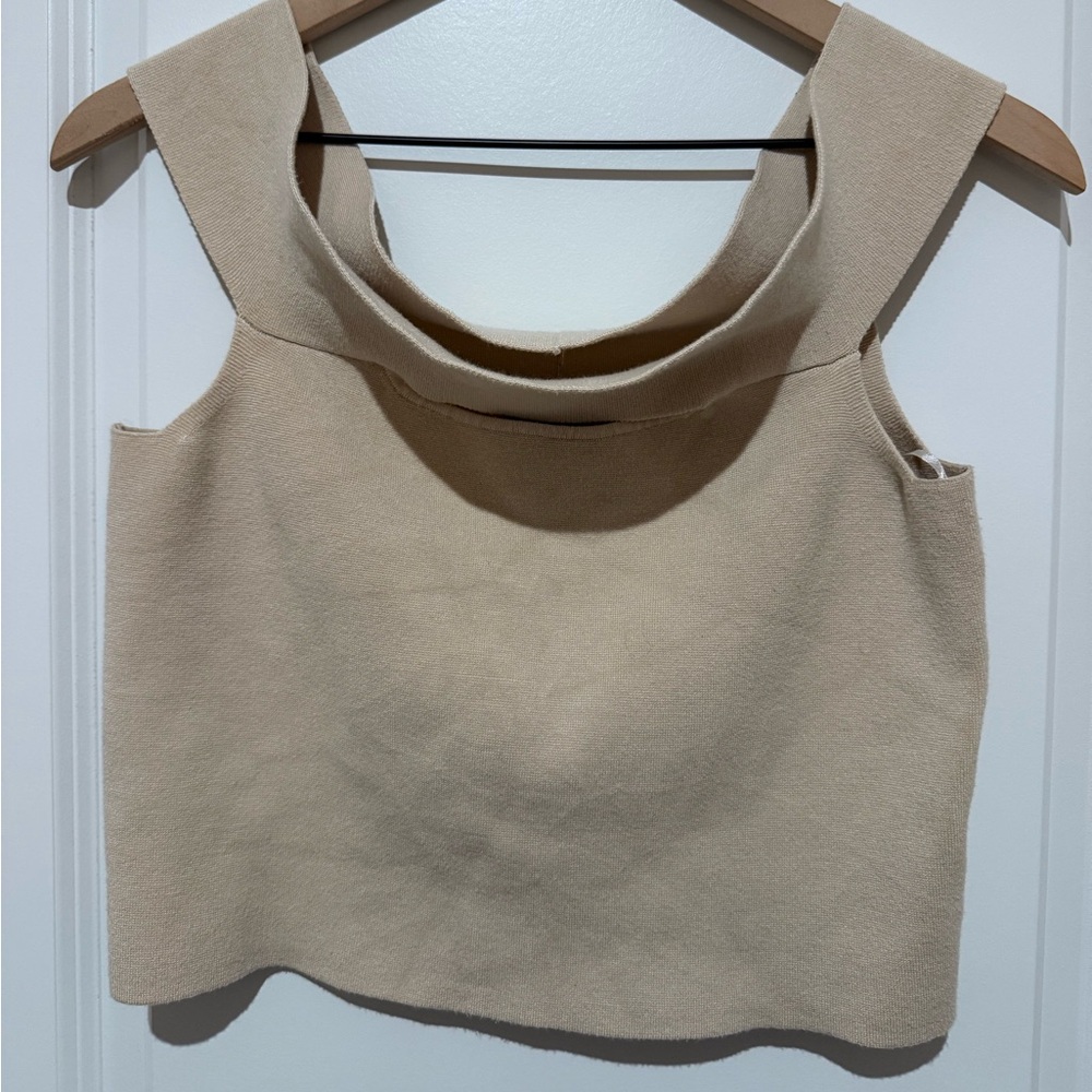 Elegant Tan Sleeveless Top